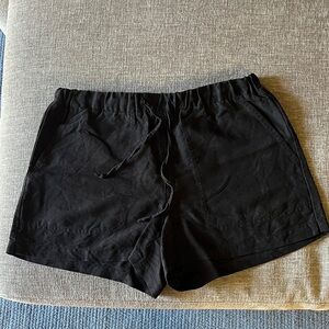 Marine Layer Black Linen Drawstring shorts